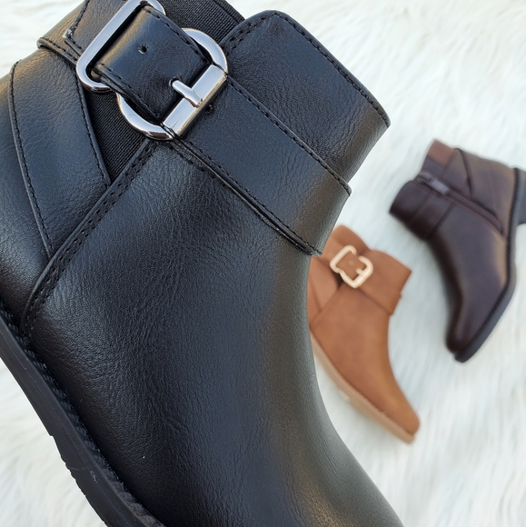 Black Faux Leather Ankle Boots - Picture 3 of 3